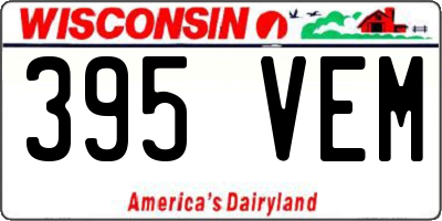 WI license plate 395VEM