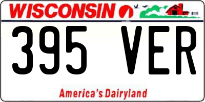 WI license plate 395VER