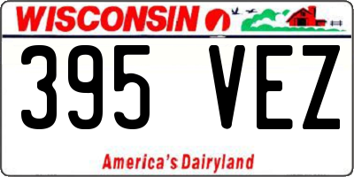 WI license plate 395VEZ