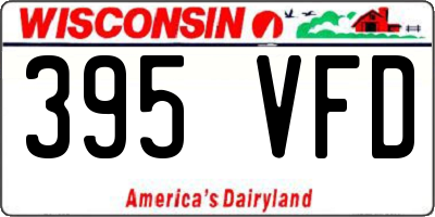 WI license plate 395VFD