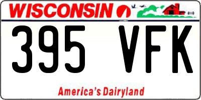 WI license plate 395VFK