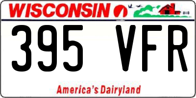 WI license plate 395VFR