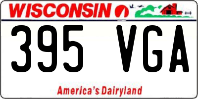 WI license plate 395VGA