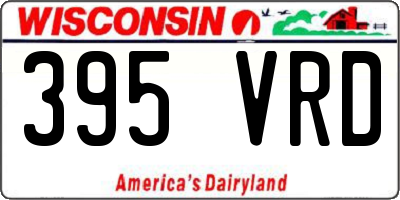 WI license plate 395VRD