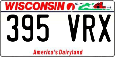 WI license plate 395VRX