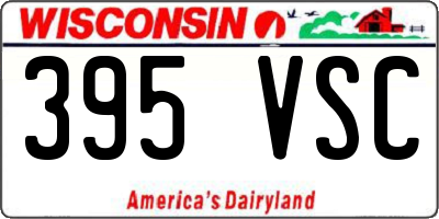 WI license plate 395VSC