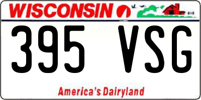 WI license plate 395VSG
