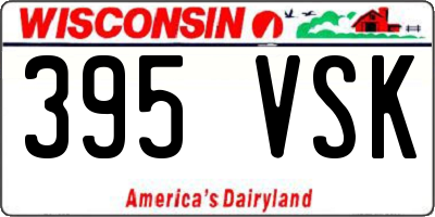 WI license plate 395VSK