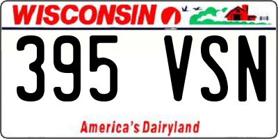 WI license plate 395VSN