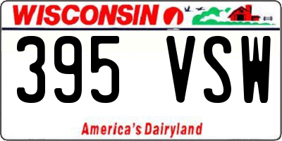 WI license plate 395VSW