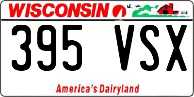 WI license plate 395VSX