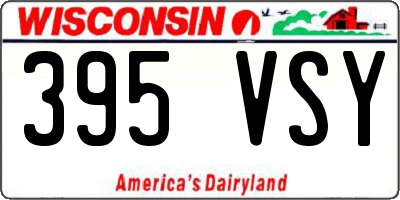 WI license plate 395VSY