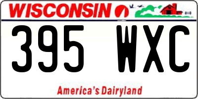 WI license plate 395WXC