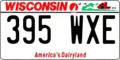 WI license plate 395WXE