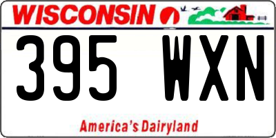 WI license plate 395WXN