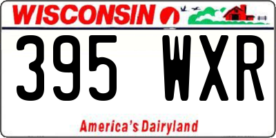 WI license plate 395WXR