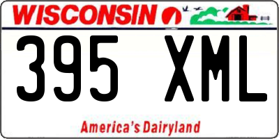 WI license plate 395XML