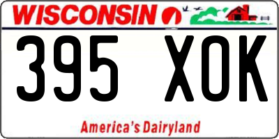WI license plate 395XOK