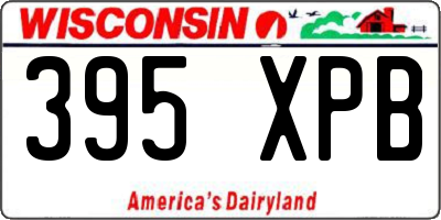WI license plate 395XPB