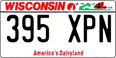 WI license plate 395XPN