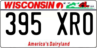 WI license plate 395XRO