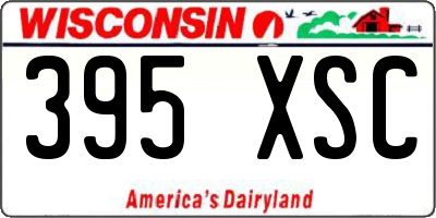 WI license plate 395XSC