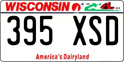 WI license plate 395XSD