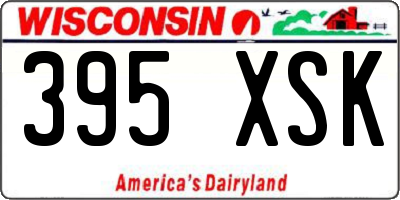 WI license plate 395XSK