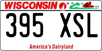 WI license plate 395XSL