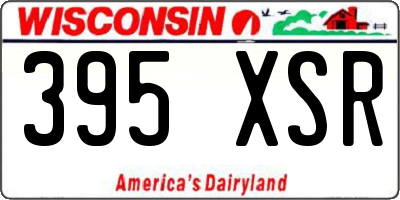 WI license plate 395XSR
