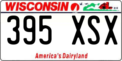 WI license plate 395XSX