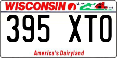 WI license plate 395XTO