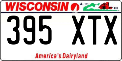 WI license plate 395XTX