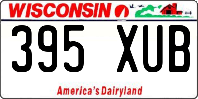 WI license plate 395XUB