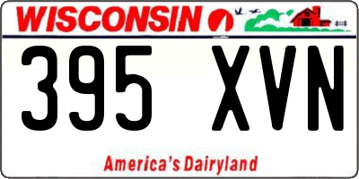 WI license plate 395XVN