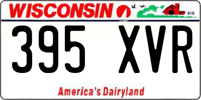 WI license plate 395XVR