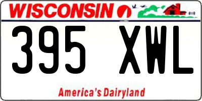 WI license plate 395XWL