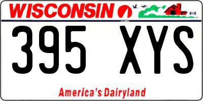 WI license plate 395XYS