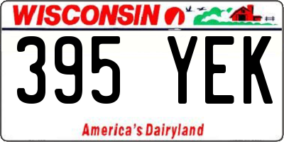 WI license plate 395YEK