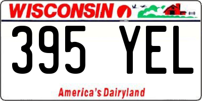 WI license plate 395YEL