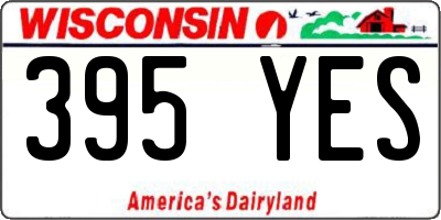 WI license plate 395YES