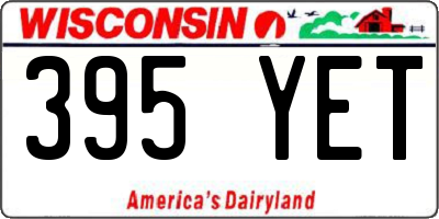 WI license plate 395YET