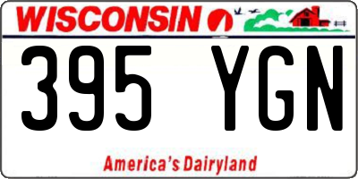 WI license plate 395YGN