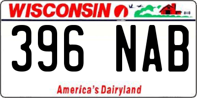 WI license plate 396NAB