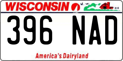 WI license plate 396NAD