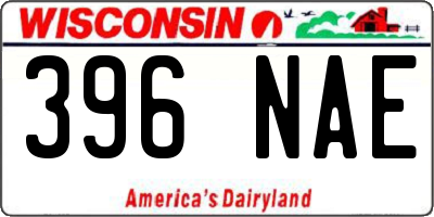 WI license plate 396NAE