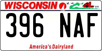 WI license plate 396NAF