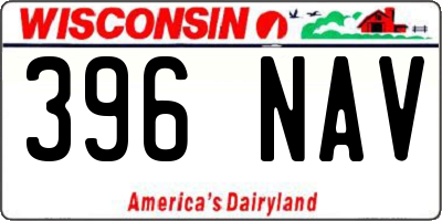 WI license plate 396NAV