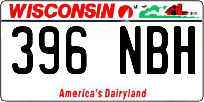 WI license plate 396NBH