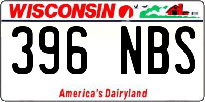 WI license plate 396NBS